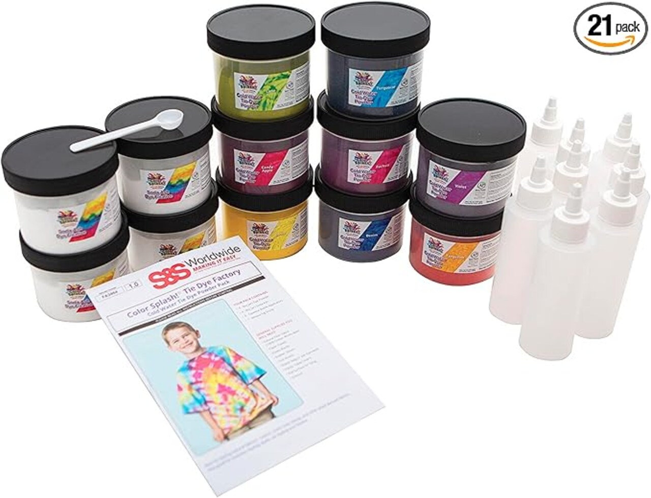 Cold Water Tie Dye Powder, Bulk Party Set for Large Groups, Makes Up To 1000 Projects